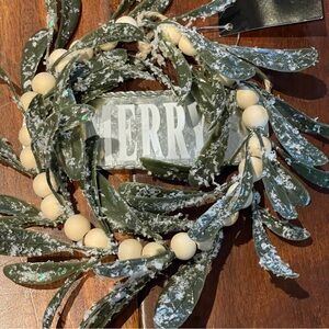 2 new 7” Christmas Shoppe Wreath ornam